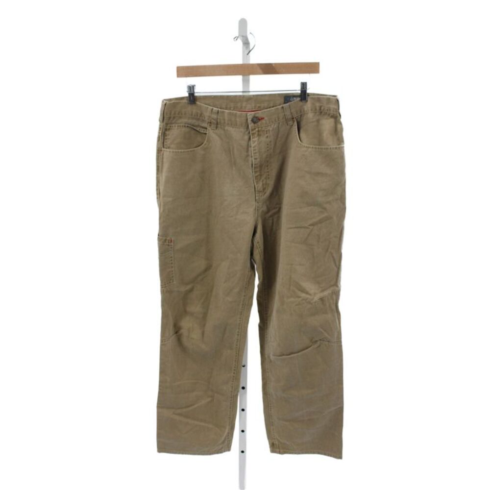 Orvis Men Carpenter Pants Beige Cotton Outdoor Button Size 36